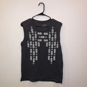 J. Crew Grey Graphic Tank